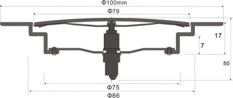 SZ106-10R Ø 100mm Fuente de cocina redonda de acero inoxidable desagüe clic clack con cartucho de latón emergente